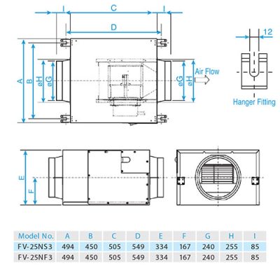 Quạt hút cabinet FV-25NF3 FV-23NS3